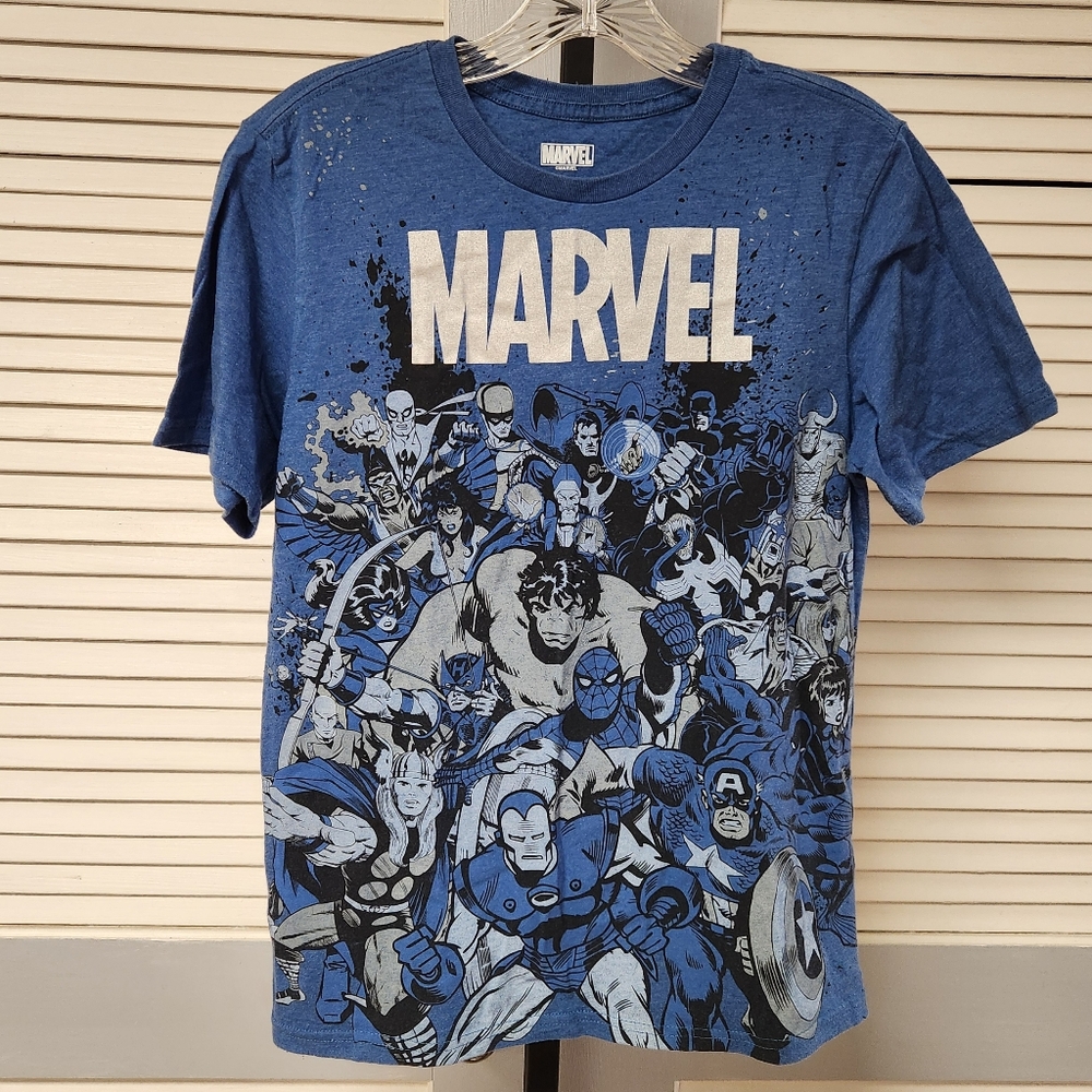 Marvel Boy's Blue Graphic Shirt Size XXL